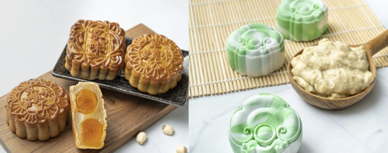 Snowskin and baked best mooncakes in Singapore from Grand Mercure Signature Roxy. 