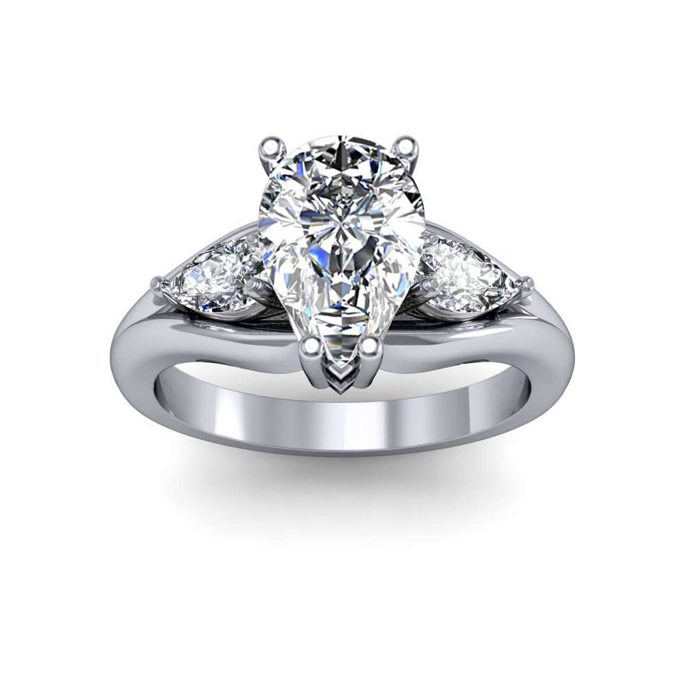 3 Stone Princess Cut Diamond Ring, 1.7ct G VS1 Solid Platinum