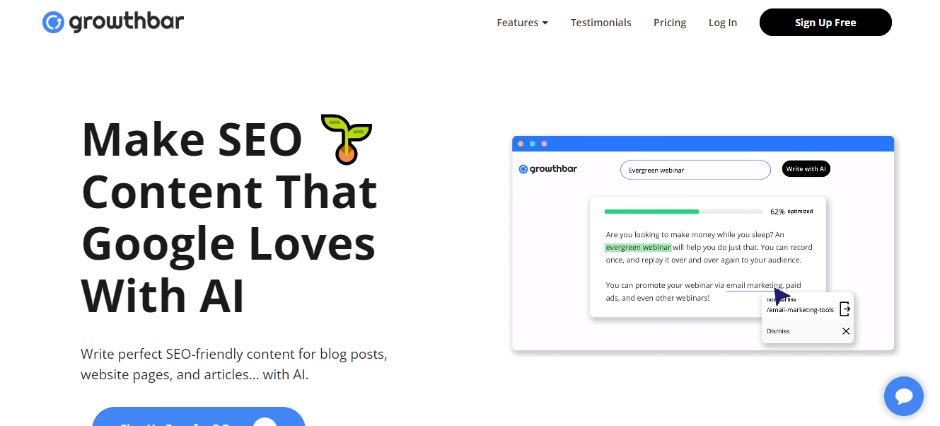 Growthbar is a Google Chrome extension for keyword research