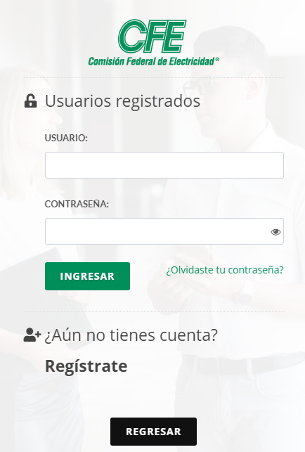 registro de usuarios recibo cfe
