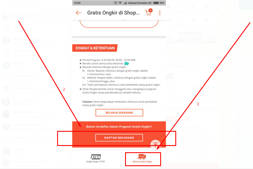 Cara Daftar Gratis Ongkir Xtra Shopee via Form Registrasi