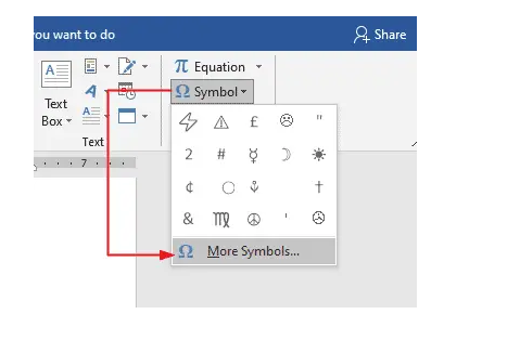 More Symbol>symbol tab