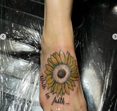 Foot Sunflower Tattoo