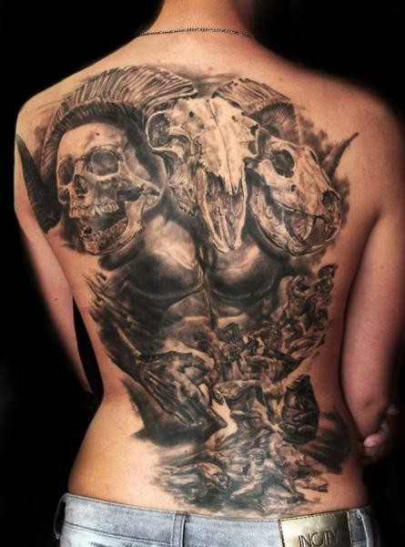 ลายสักแพะหลัง3