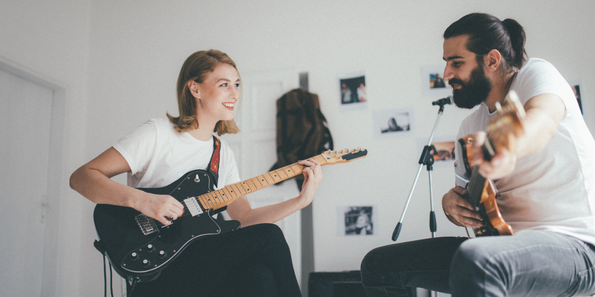 playing guitar