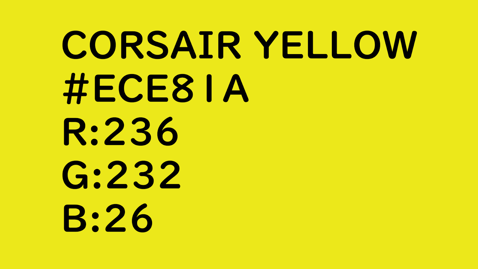 CORSAIR YELLOW RGB Code