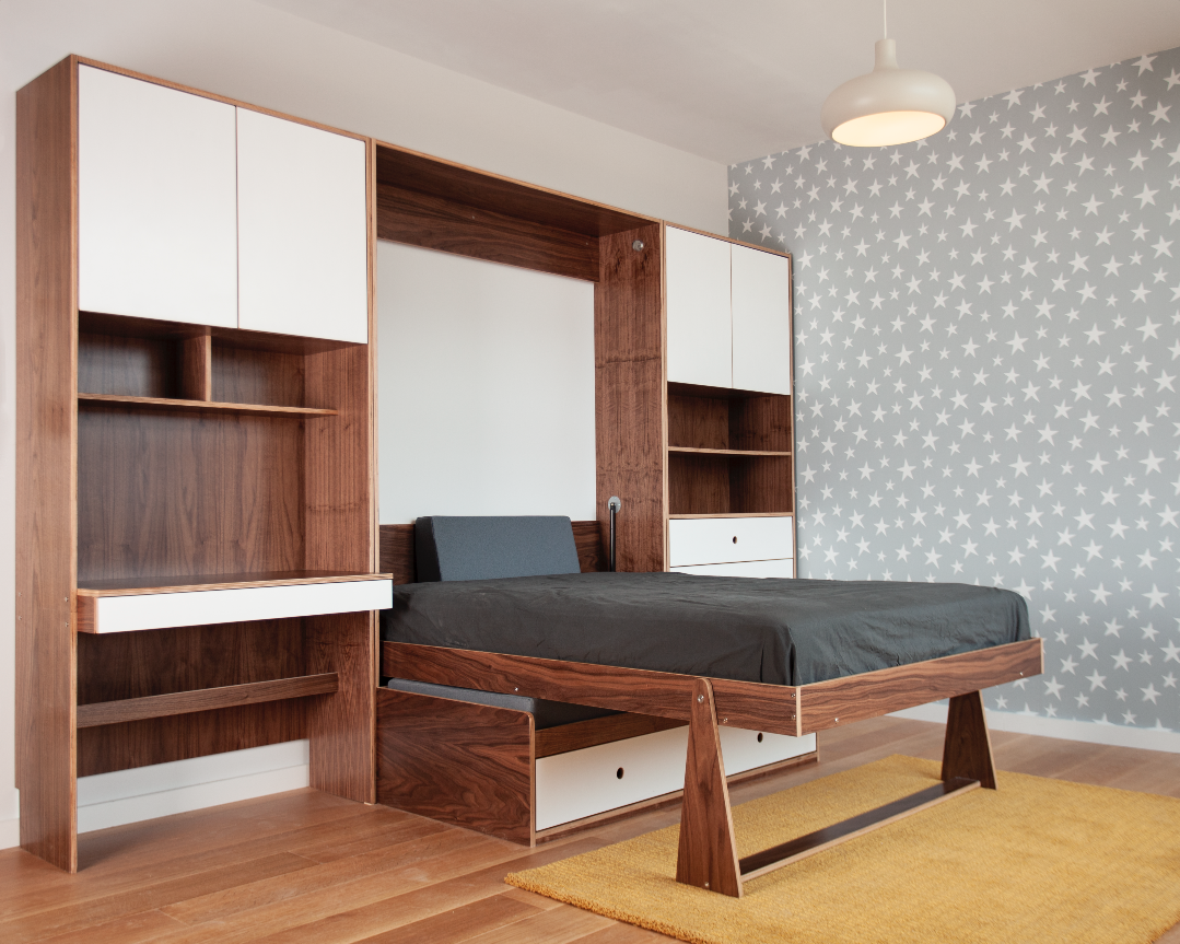 Traditional murphy bed idea for a studio apartment.