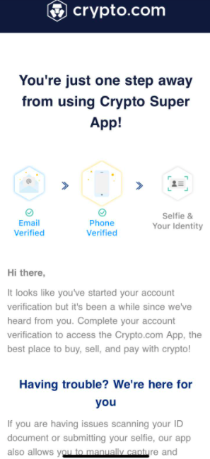 crypto onboarding email