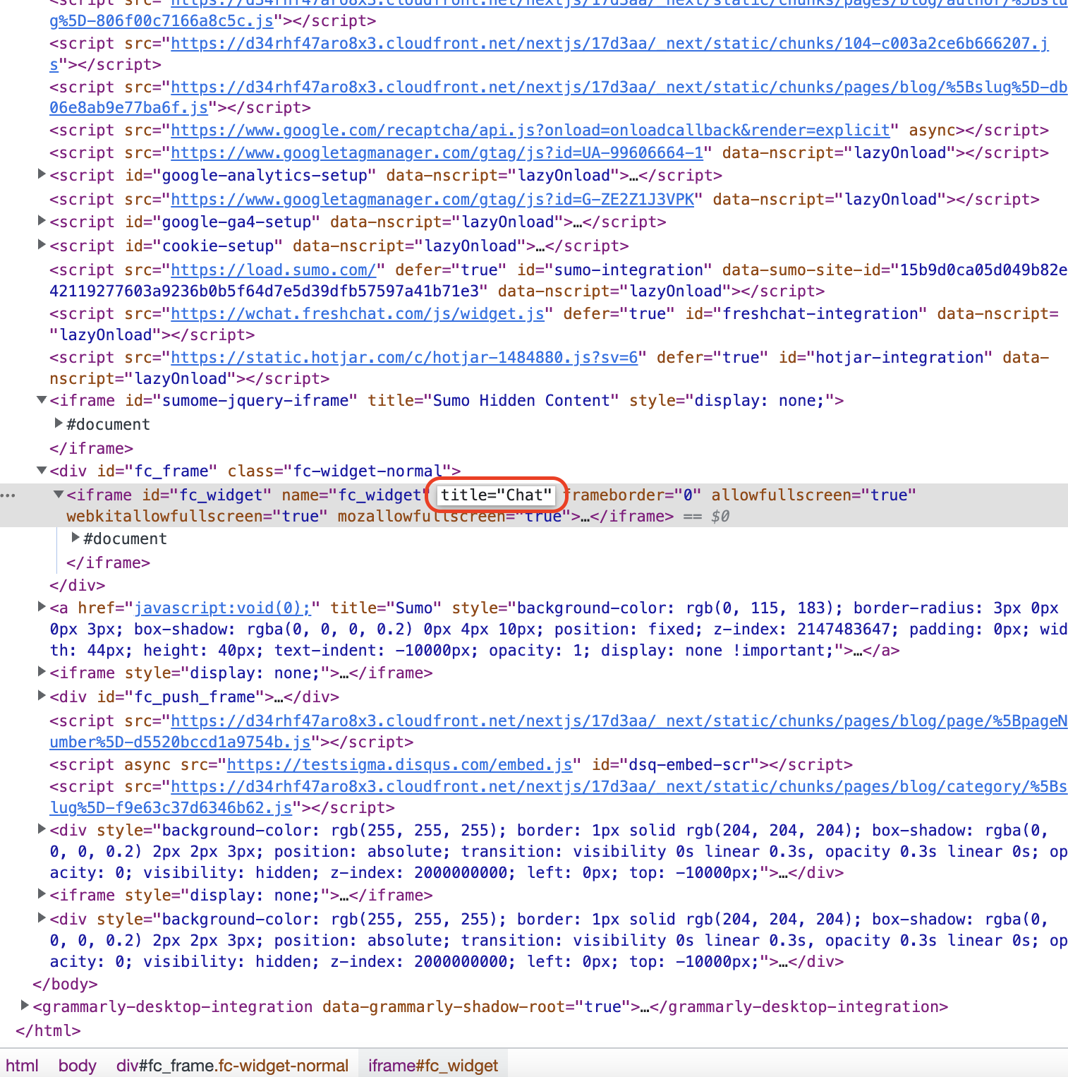 The following image shows a developer editing an HTML value from the web inspector: