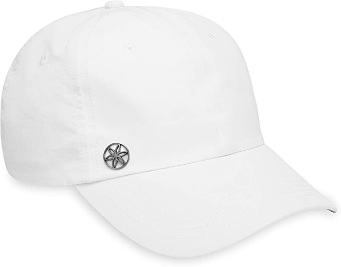 Gaiam Women's Classic Outdoor Hat, Dry Fit Sweat Headband, Pre-Shaped Bill, Adjustable Size Ball Cap for Running, Baseball, Sun, Hiking, Yoga, Golf, Tennis, Sports & Fitness - White