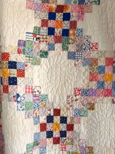 1930s Triple Irish Chain Postage Stamp Quilt