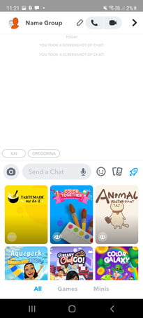 Snapchat group chat games