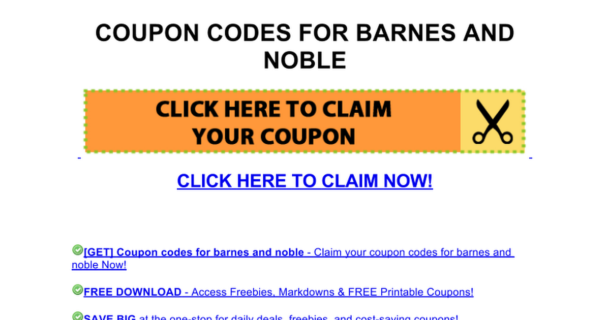 coupon codes for barnes and noble Google Docs