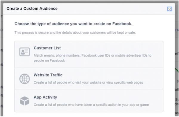 Facebook ad targeting create custom audience