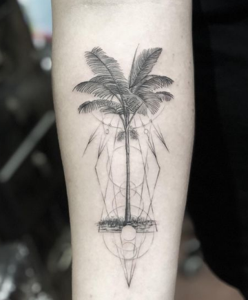 Geometry Palm Tree Tattoos