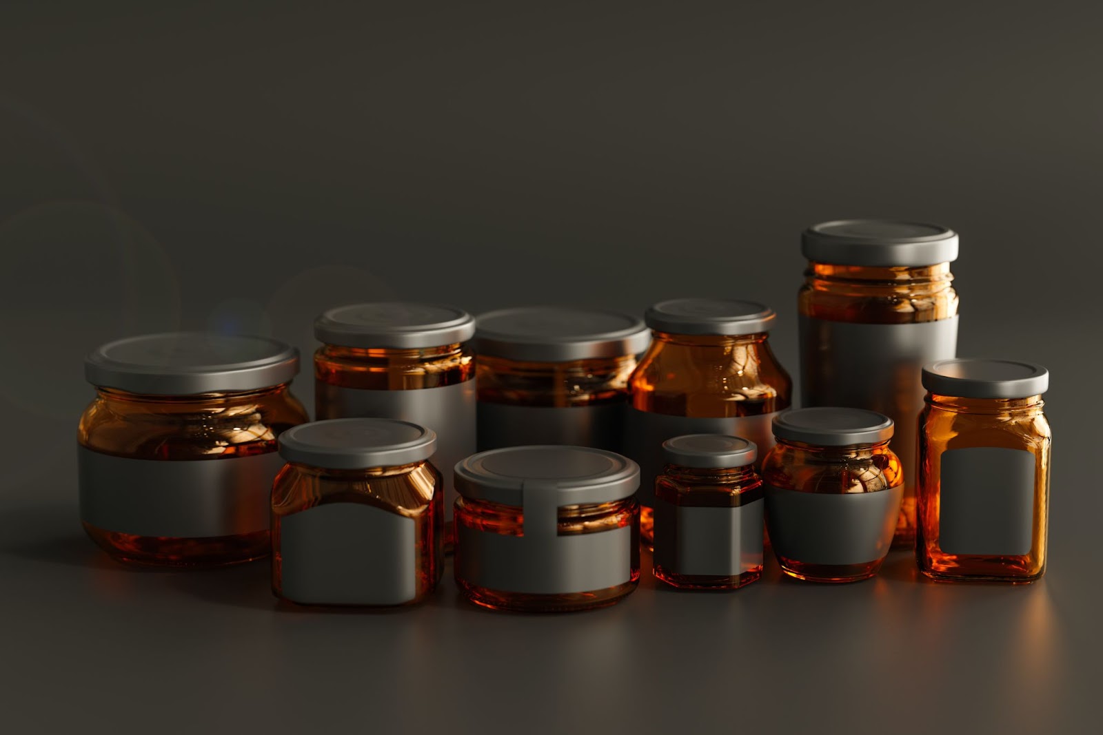 Glass amber jars