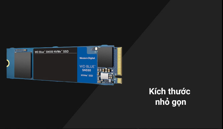 Ổ cứng SSD WD Blue SN550 1TB M.2 2280 NVMe Gen3 x4 (WDS100T2B0C) | Kích thước nhỏ gọn