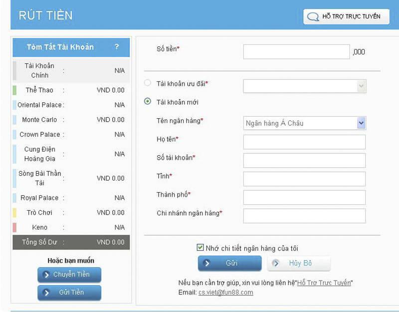 hướng dẫn rút tiền fun88