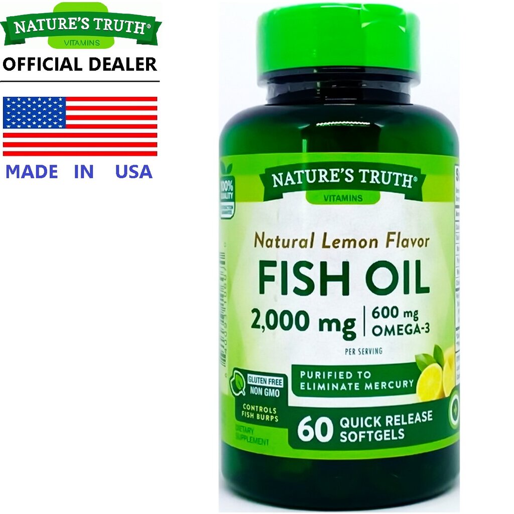 2.อาหารเสริมนำเข้าจากประเทศสหรัฐอเมริกา  ตรา  Nature’s Truth  Fish Oil
