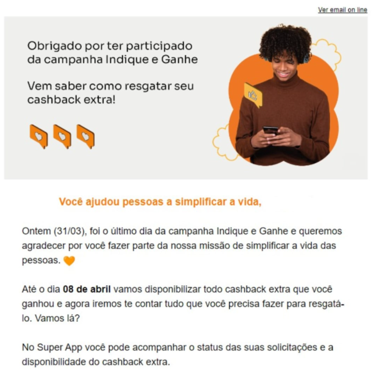 Template de email marketing do Banco Inter