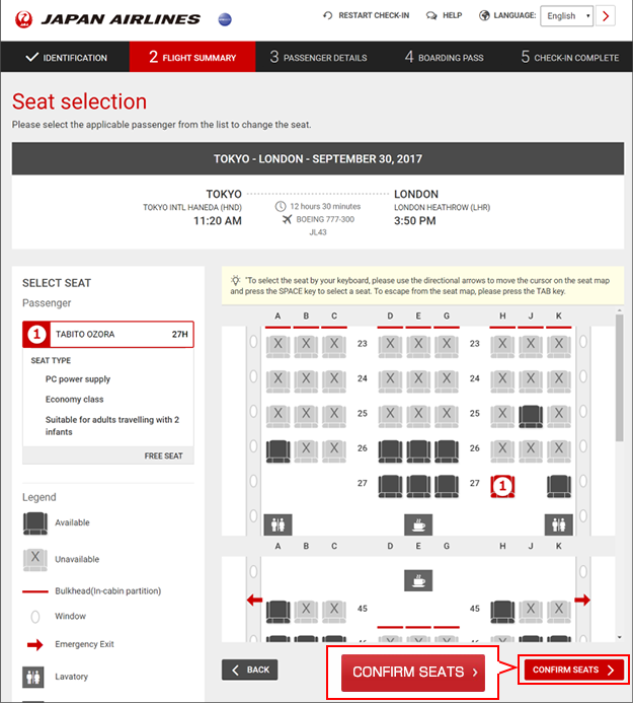 japan airlines online seat selection