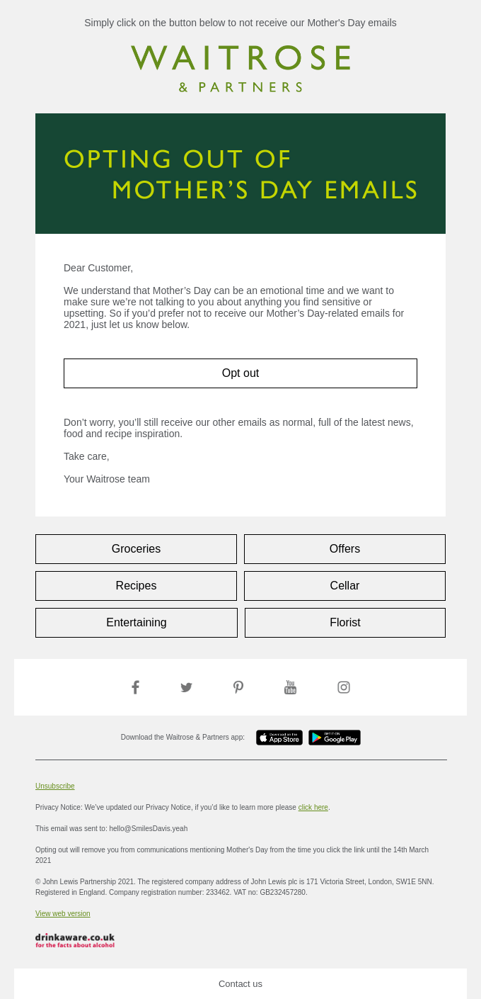 Waitrose & Partners email template