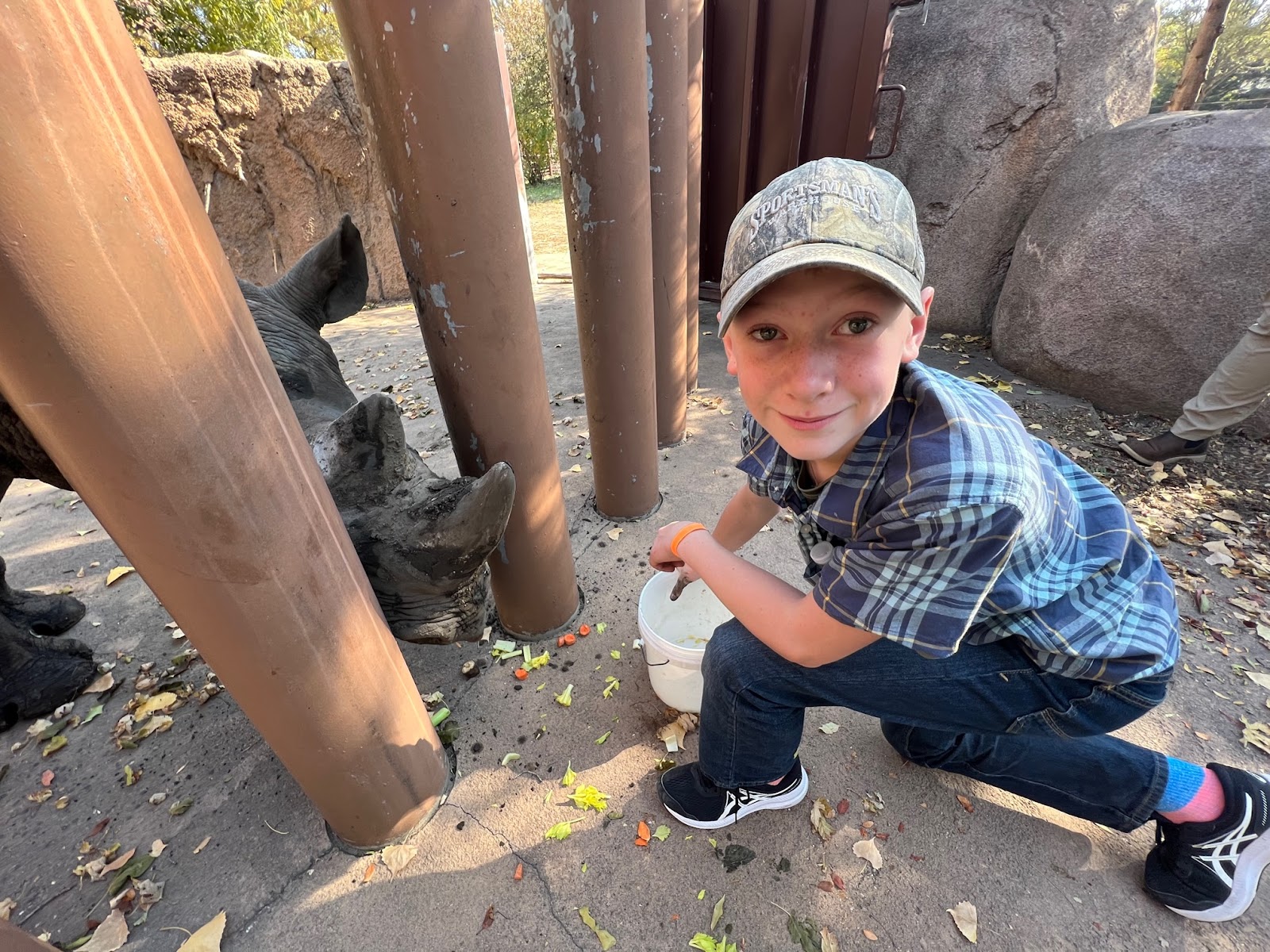 Feeding the rhinos at Great Plains Zoo in Sioux Falls