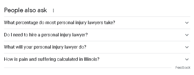 Screenshot of Google's "people also ask" results to help you identify effective FAQ topics.