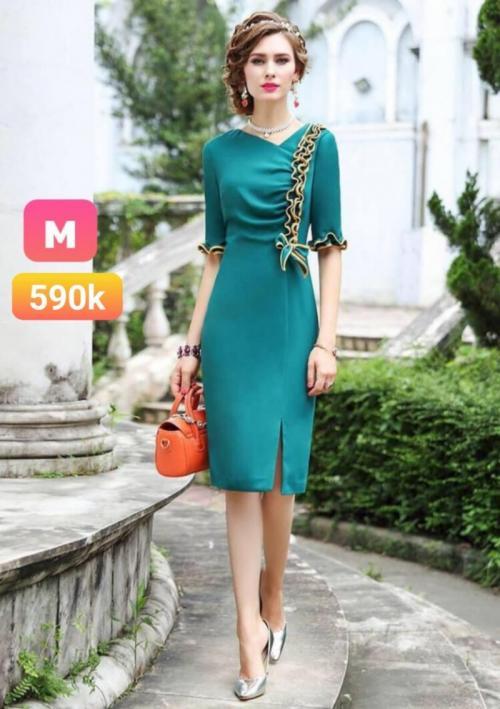 Đầm body phối bèo cao cấp HN563