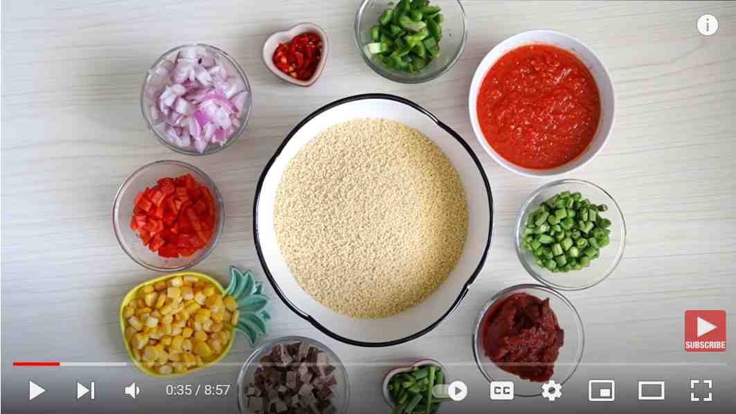 Ingredients for cooking Couscous de Timbuktu by SisiYemmieTV
