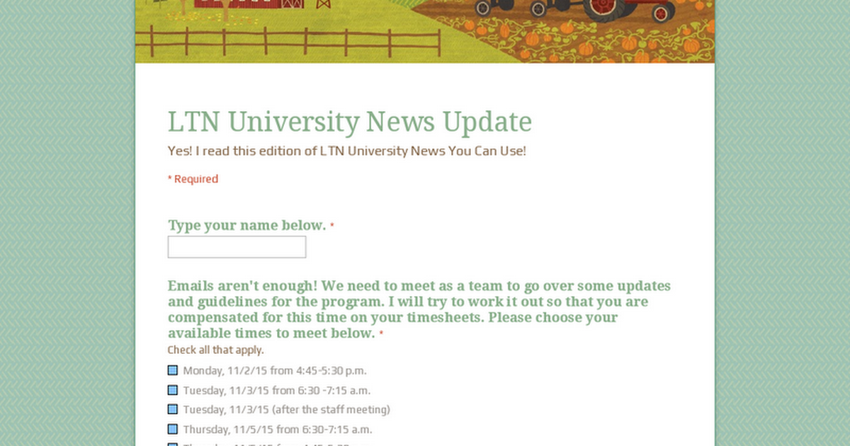 LTN University News Update