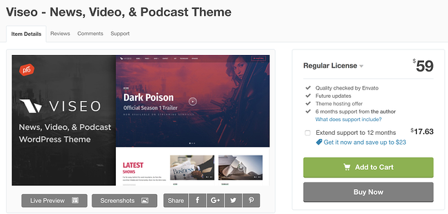 Best Podcast WordPress Theme: Viseo