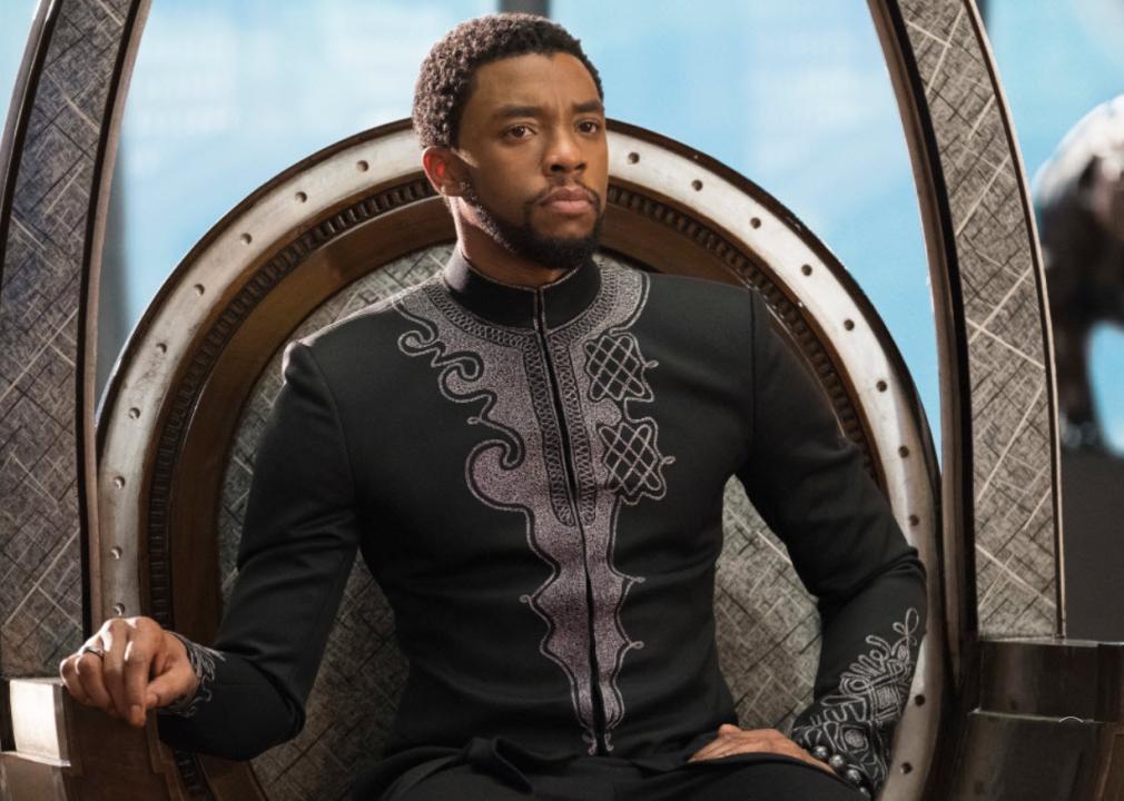 Chadwick Boseman in a scene from "Black Panther"