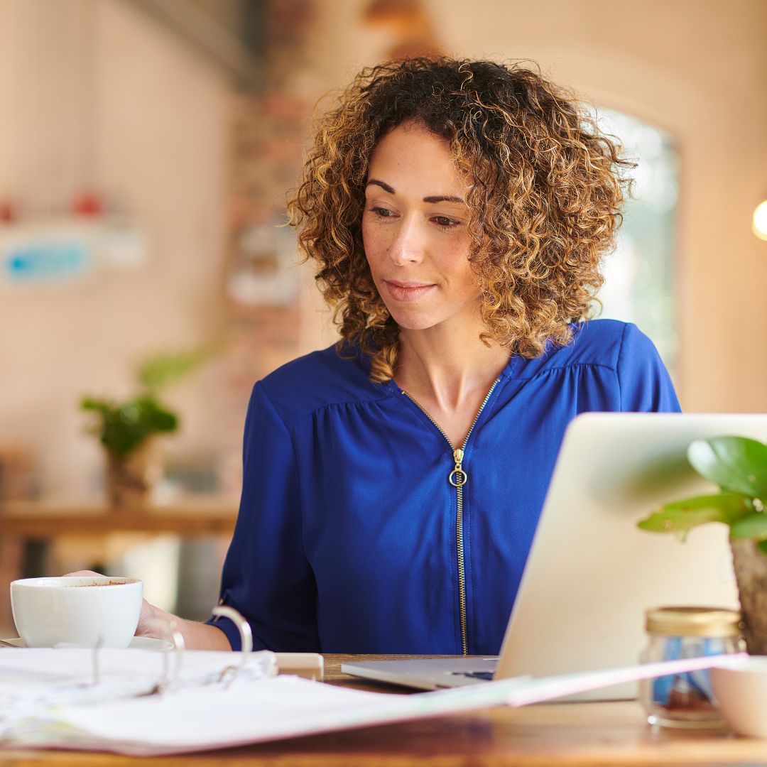 lady working from home