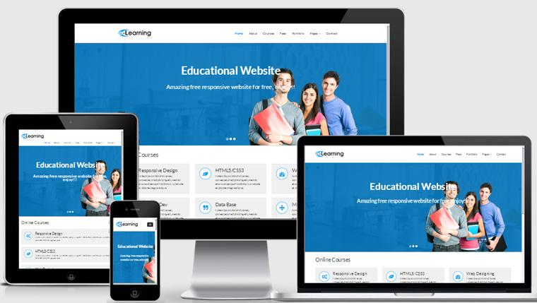 Free Educational Responsive Web Template - eLearning