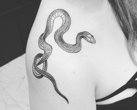 Girl With Snake Tattoo