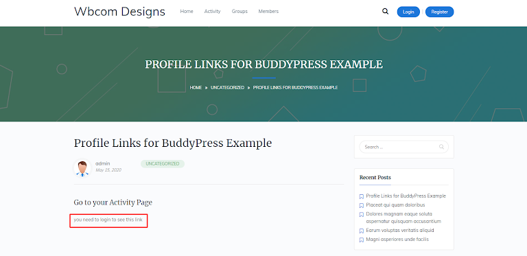 Profile Links for BuddyPress Plugin