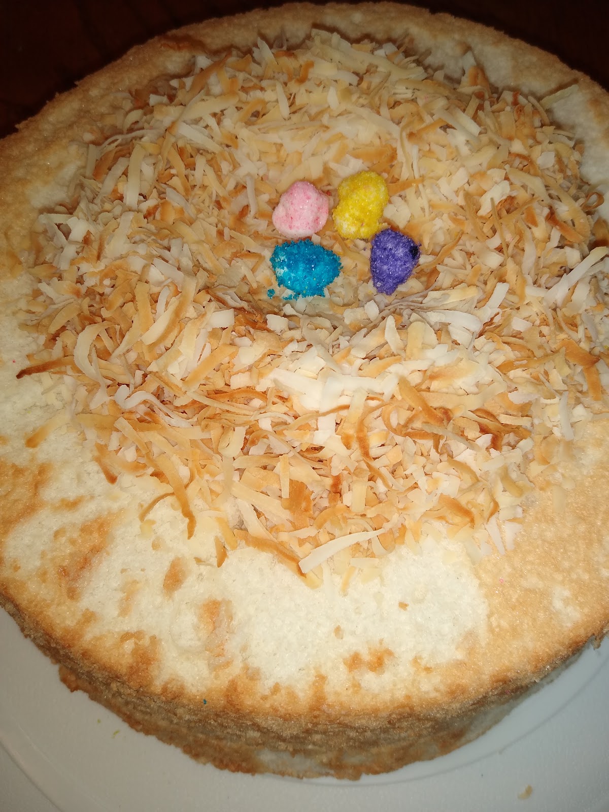 marshmallow eggs in a toasted coconut nest picture