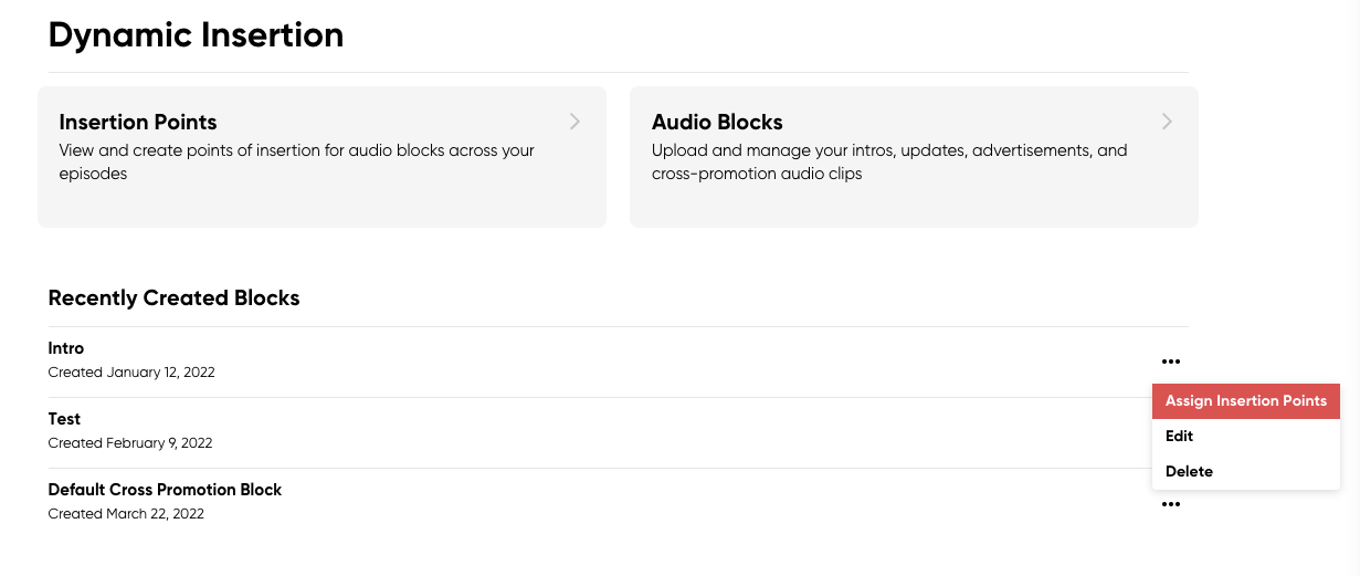 Bulk assign Audio Blocks to your Insertion Points