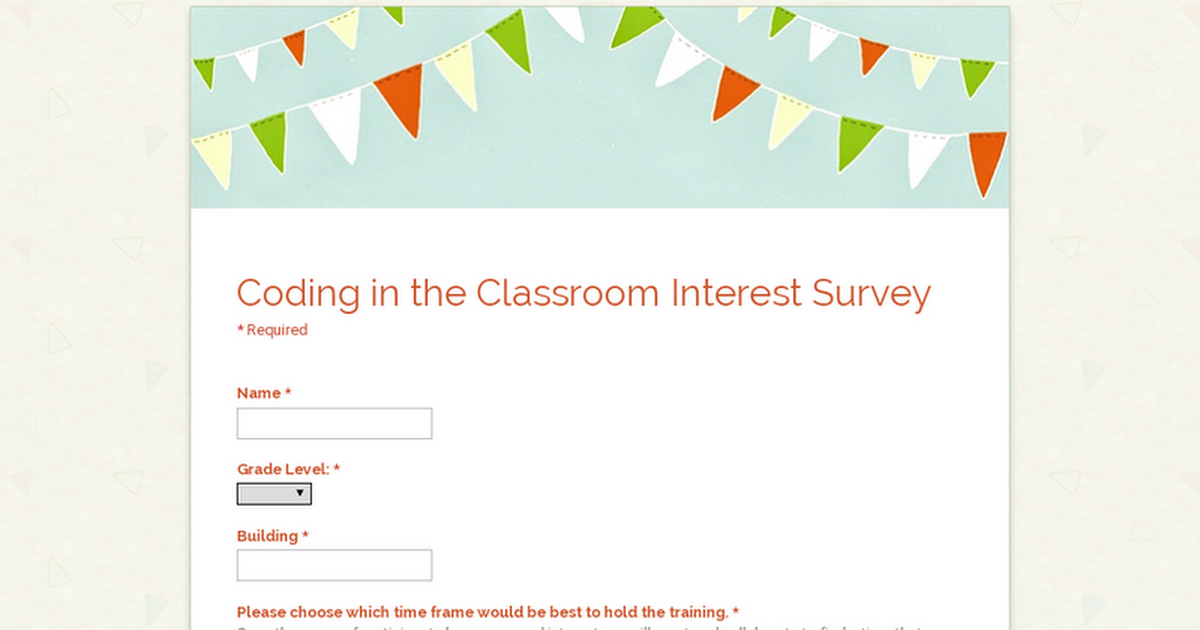 Coding in the Classroom Interest Survey