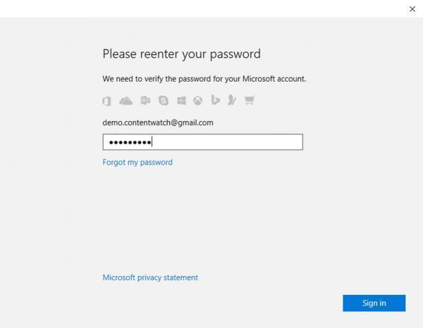 Windows 10 reenter password pop up