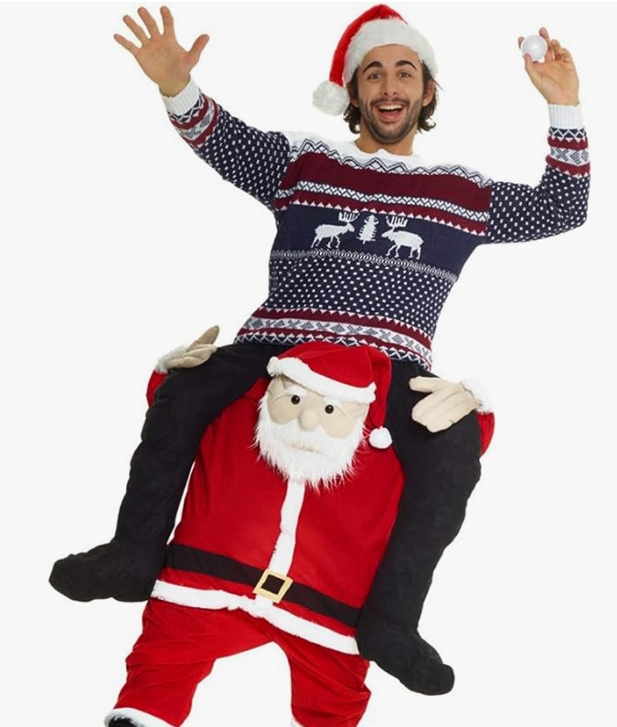 Piggyback Riding Funny Santa Costume