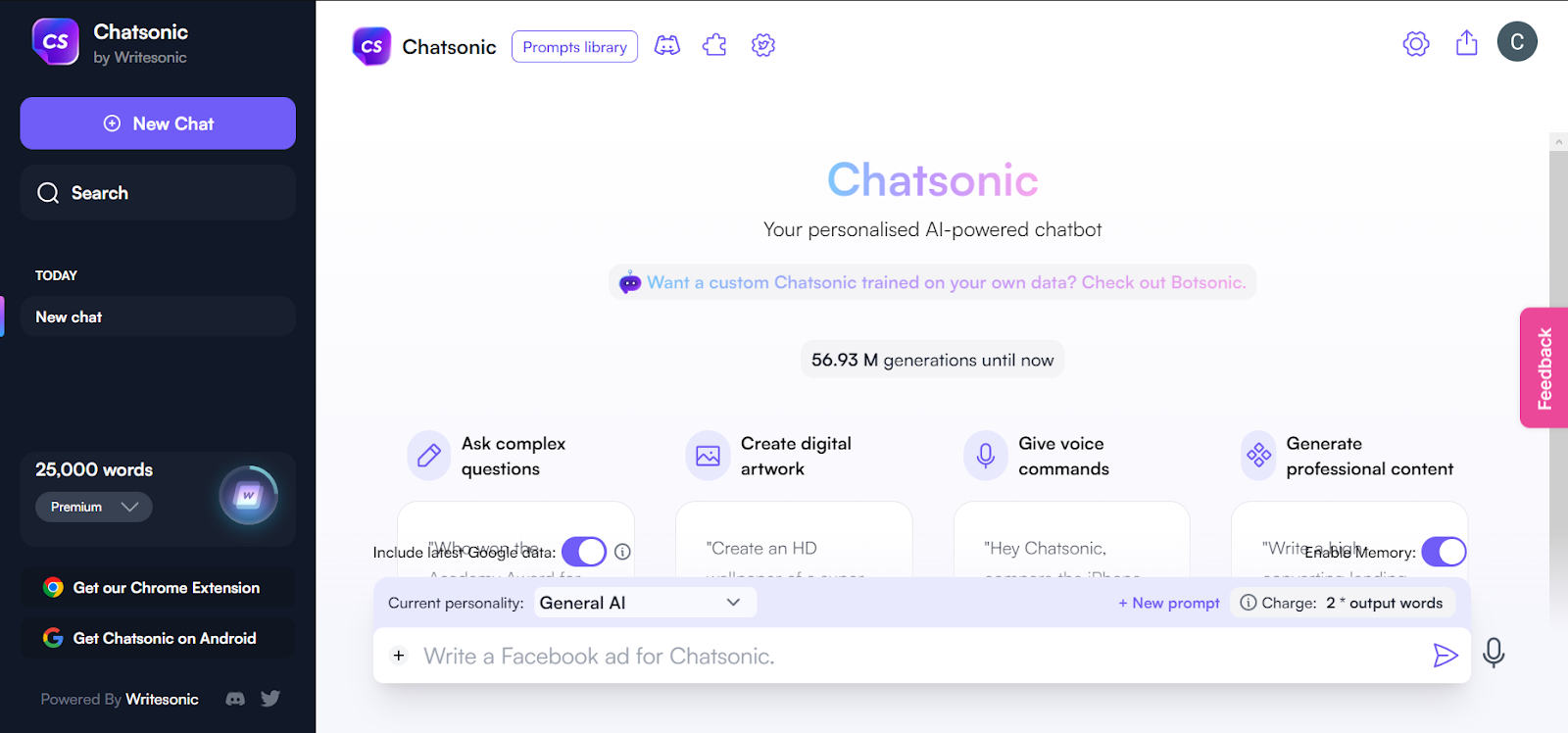 Chatsonic by Writesonic