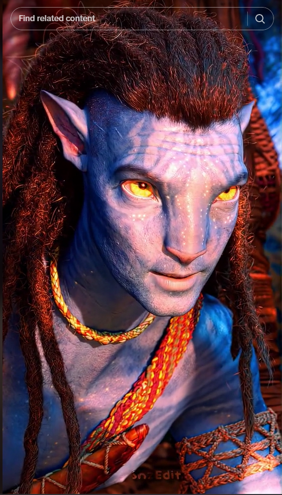 A screenshot of a social media post featuring a character from the movie "Avatar"