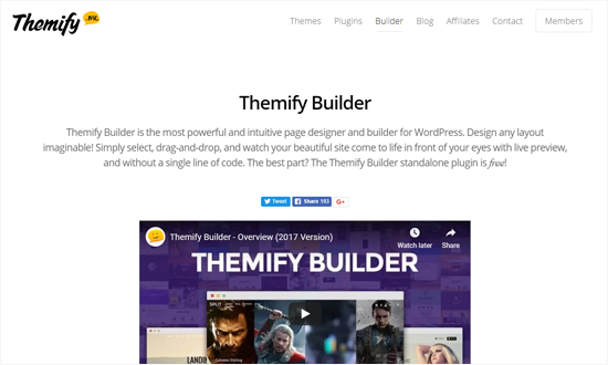 WordPress Website Builder: Themify Builder