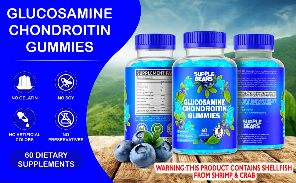 Joint Support Gummies Gummies with 1500mg of Glucosamine, 200mg Chondroitin, 1000mg MSM 