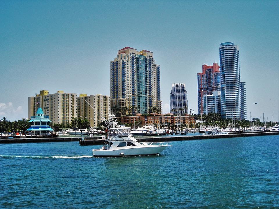 Miami Beach Marina, Florida, Maritime, Skyline