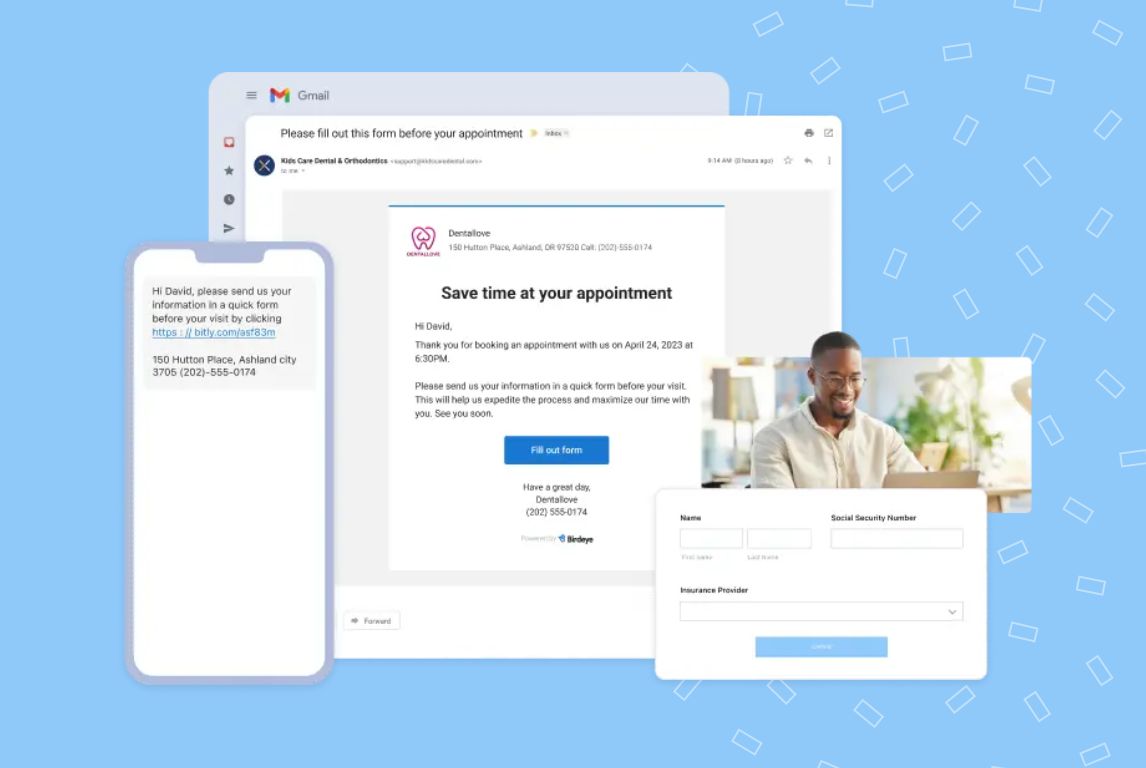 Image showing healthcare businesses can leverage Birdeye to reduce paperwork