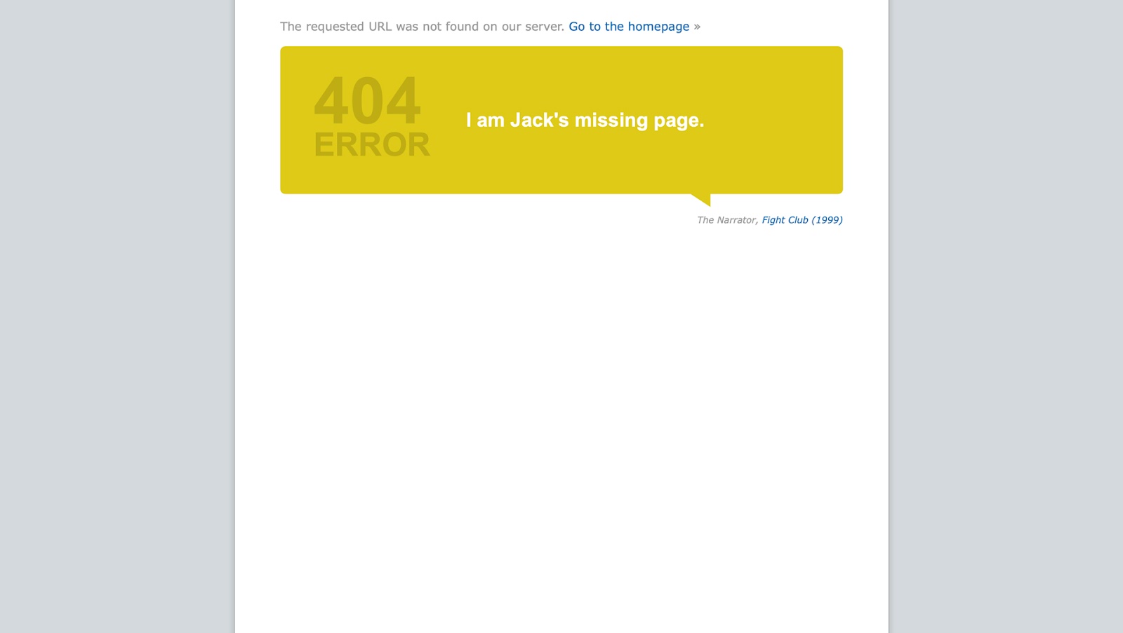 Humorous 404 page