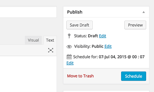 Agendando uma postagem no WordPress